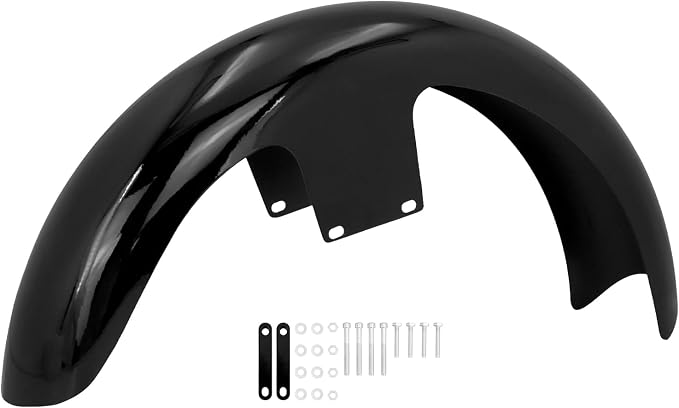 Front Fender 19'' 21'' 23'' Wheel Wrap Fit For Harley Touring Street Glide Road King Electra Glide Baggers (120/R21 Gloss Black)