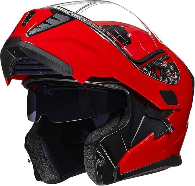 ILM Motorcycle Modular Full Face Helmet for Adult Flip up Dual Visor LED Tail Light Optional DOT