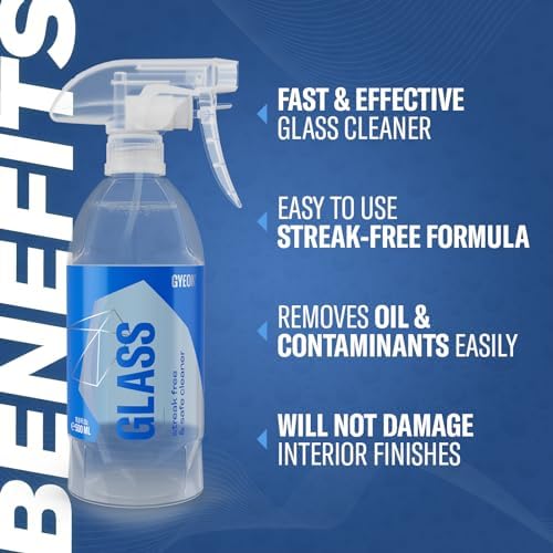Gyeon Glass Coating & Cleaning Kit – View Ceramic Windshield Coating + Prep & Glass (500ml Each) for Maximum Visibility and Hydrophobic Protection