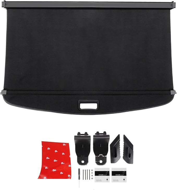 Powerty Cargo Cover for 2020-2025 Lincoln Corsair Accessories Trunk Cover Retractable Trunk Shielding Shade Cargo Luggage Cover Black