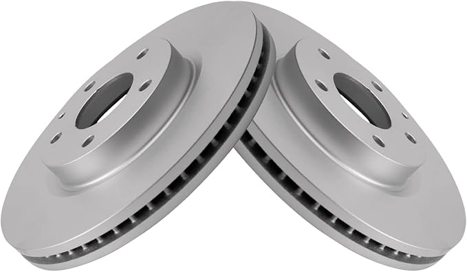 TRQ Front Brake Rotor Set G Coated Vented Compatible with 2014-2018 Mazda 6 2013-2015 CX-5
