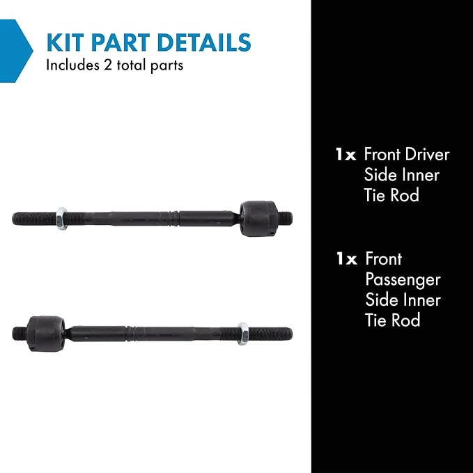 TRQ Inner Driver and Passenger Side Tie Rod Set 2 Piece Compatible with 2012-2017 Buick Verano 2011-2015 Chevrolet Cruze 2016 Chevrolet Cruze Limited 2011-2015 Volt