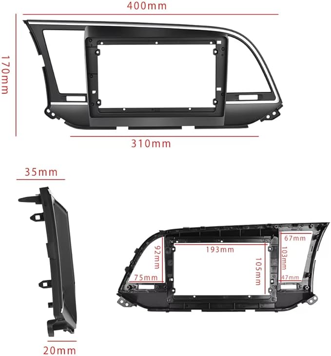 9Inch 2Din Installation Dash Kit Fits for Hyundai Elantra 2016-2019 Aftermarket Android Car Radio Stereo Mounting Fascia Panel