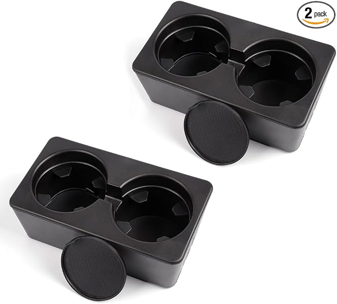 ANDPLAY Insert Floor Mounted Console Dual Cup Holder Compatible with Silverado/Sierra 1500 2007-2013 Black