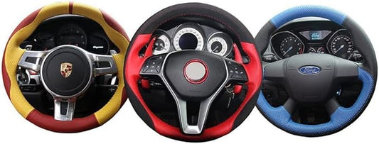 Genuine Leather Carbon Fiber Steering Wheel Cover for Dodge RAM 1500 2012-2018/1500 Classic 2019-2022/2500 3500 5500 Accessories Car OEM Custom Fit Hand Stitched Interior Parts