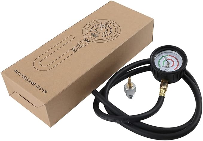 CMTOOL Exhaust Back Pressure Tester Kit with Carton Packaging, Professional Car Exhaust Back Pressure Gauge with 6-Foot Hose, with Adapter & Hose Clamp