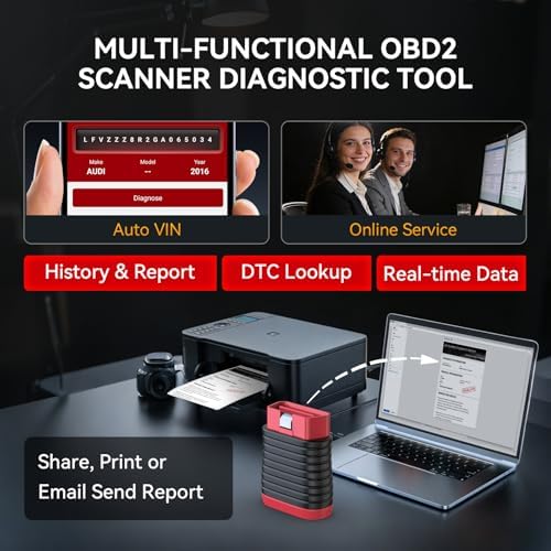 THINKCAR THINKDIAG BD6 OBD2 Scanner Bluetooth + Universal 16 Pin Male to Female OBD2 Extension Cable
