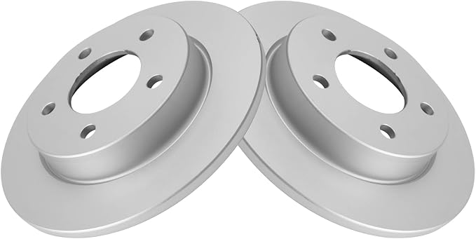 TRQ Rear Brake Rotor Set Solid G Coated Compatible with 2004-2013 Mazda 3