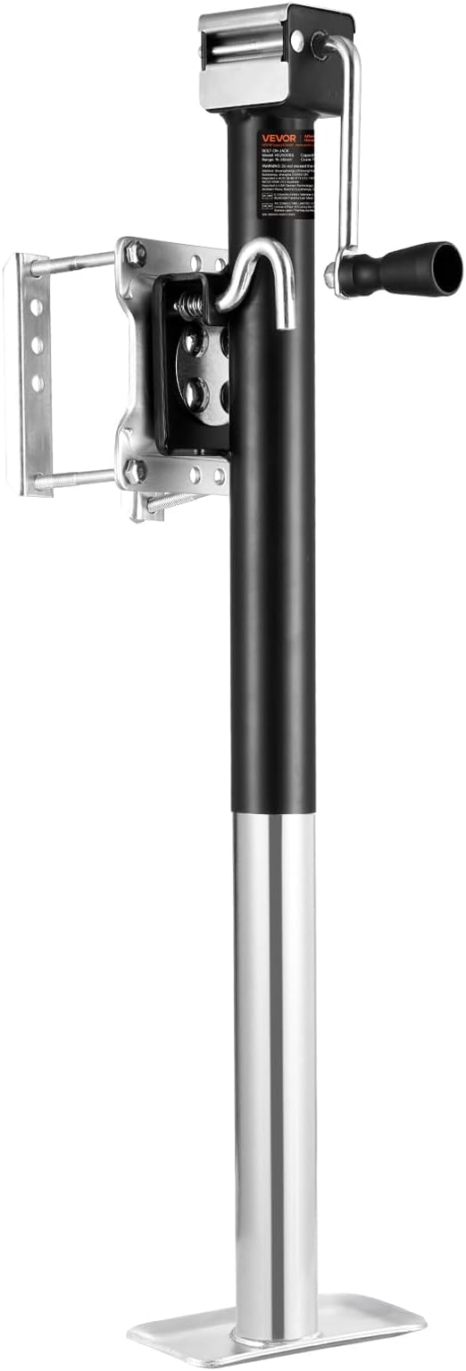 VEVOR Trailer Jack, 2500 lbs Dynamic Load Capacity, Heavy Duty Swivel Bolt-on Trailer Jack with Ergonomic Handle, 15-inch Vertical Travel, Suitable for RV, Horse, Utility, Camping and Yacht Trailers