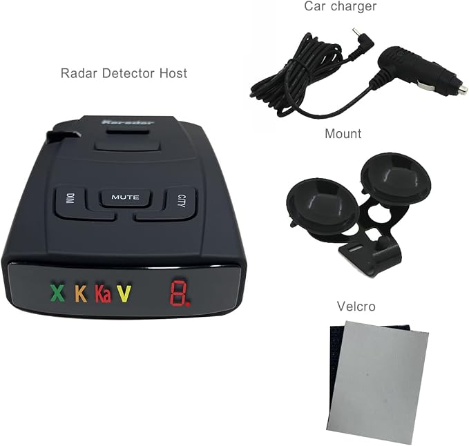Radar Detector X/K/Ka Band & Laser Detection, detectable Police Speed Trap Detectors for Cars LaserEye and False Alert Filtering S360 (KARADAR)
