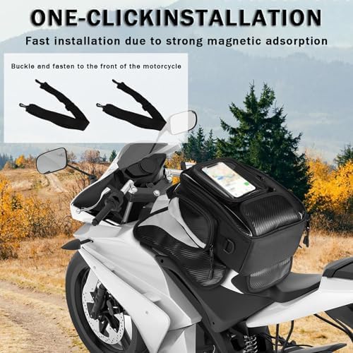 Motorcycle Tank Bag for Honda NT1100 NT 1100, Magnetic & Strap Mount Tank Bag for Motorcycles, Motorcycle Touring Navigation Luggage Bag Tank Bags, B Magnetic