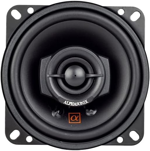 Alphasonik 1 Pair of NS42 Neuron Series 4" (240 Watts Max for The Pair) 120 Watts Max Per Speaker 2-Way Full-Range Car Audio Speaker with PEI Dome Tweeter Polypropylene Cone Grilles Included