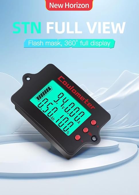 Battery Capacity Tester with Coulomb Counter - DC 8-120V 0-500A, Multifunctional Voltmeter/Ammeter, Suitable for Touring Car & Electric Car (500A+3M USB)