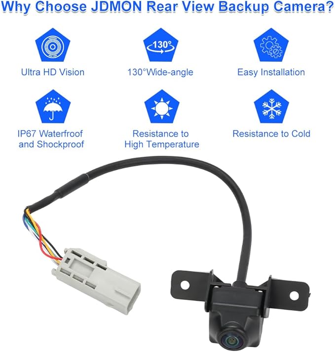 JDMON Backup Rear Park Assist Camera Compatible with Buick Lacrosse Chevy Allure Malibu 2014-2016, Volt 2011-2015 Replacement for 22883286 20860481 22923842 Reversing Aid Camera