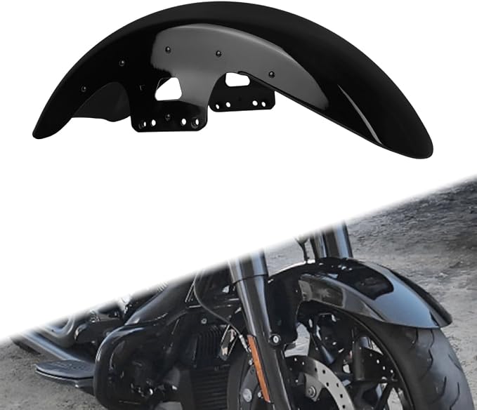 19 inch Front Fender Motorcycle Mudguard for Bagger Models Fit for Harley Touring Road King Electra Glide Street Glide Road Glide 2014-2023, Vivid Black