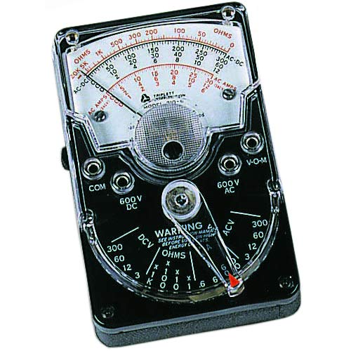 Triplett 3022 Model 310-C Hand-Sized Analog Multimeter with Polarity Reversing Switch - AC/DC Voltage, DC Current, Resistance