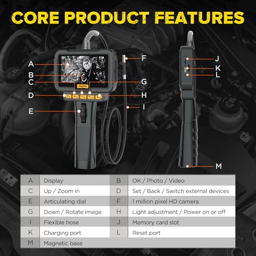 AUTOOL BT360 Battery System Tester & AUTOOL SVB208 Articulating Video Borescope