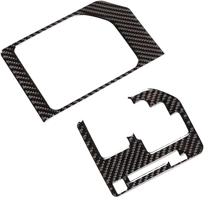 Real Soft Carbon Fiber Car Center Console Gear Shift Panel Decorative Stickers,for Toyota Tundra 2014-2018,2PCS (Black)
