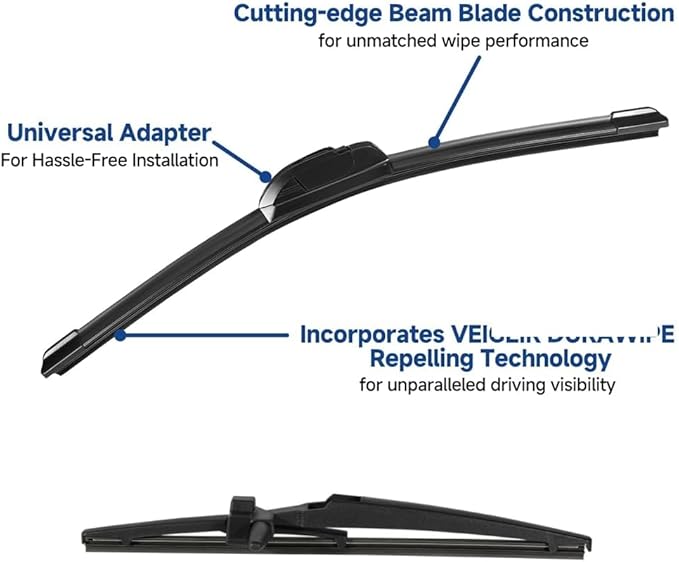 3 Pack Windshield Wiper Blades Compatible With Toyota 4Runner 2009 2008 2007 2006 2005 2004 2003 Automotive Replacement Front Rear Wiper Blades Set For My Car - 22" 20" 12"
