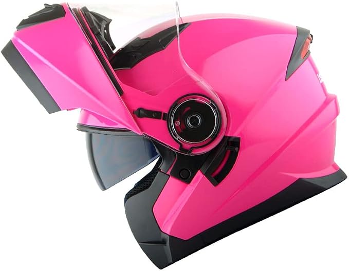 1Storm New Motorcycle Bike Modular Full Face Helmet Dual Visor Sun Shield: Glossy Pink