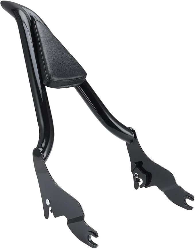 22 inch Detachable Passenger Sissy Bar Fit for Harley Touring Models 2009-2024 CVO Road Glide Street Glide Road King, One-Piece Rear Backrest with Back Cushion Black