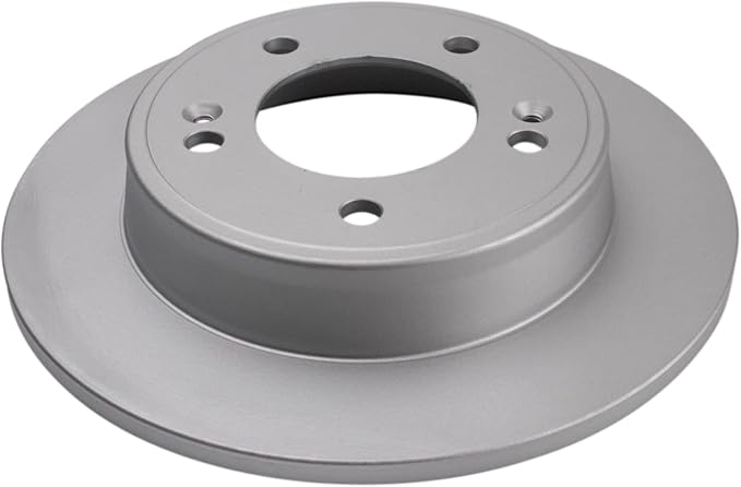 TRQ Rear Brake Rotor Set G Coated Solid Compatible with 2011-2023 Hyundai Elantra 2012-2023 Veloster 2018-2023 Kona 2020-2024 Venue 2014-2024 Kia Forte Forte5 Forte Koup Seltos Soul