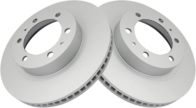 TRQ Front Brake Rotor Set G Coated Vented Compatible with 2003-2009 Toyota 4Runner 2007-2014 FJ Cruiser 2005-2023 Tacoma