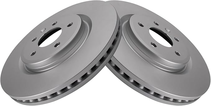 TRQ Front Brake Rotor Set G Coated Vented Compatible with 2011-2019 Ford Explorer 2009-2019 Flex 2010-2019 Taurus 2009-2012 Lincoln MKS 2010-2019 MKT