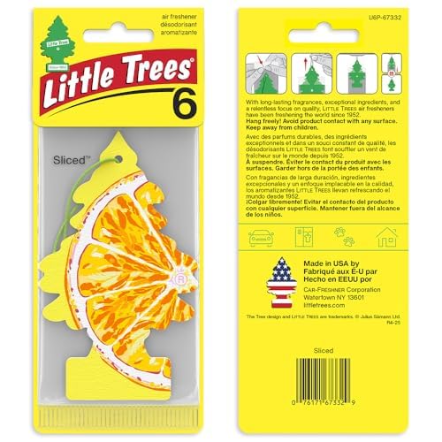 LITTLE TREES Car Air Freshener | Hanging Tree Provides Long Lasting Scent for Auto and Home | 24 Air Fresheners |Sliced