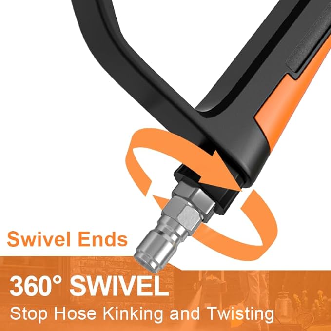 Pressure Washer Gun Wand with 3/8" Swivel Plug & M22-14/15mm Fitting & 5 Nozzle Tips, Power Washer Gun for Foam Cannon Car Wash, 5000PSI 40 Inch