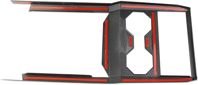 Carbon Fiber Style Central Control Cup Holder Wireless Charging Slot Frame Trim Accessories for Tesla Cybertruck (Bright Surface)