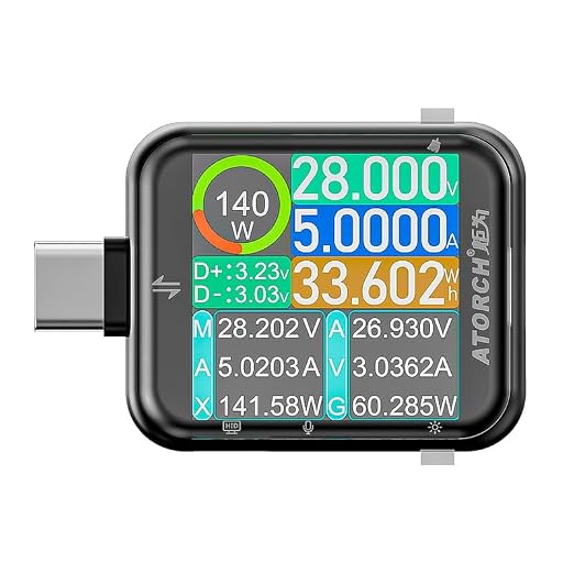 Diymore USB Tester USB C Power Mester Testers Capacitive Touch Screen High-Precision Digital Display Voltage Current Power Meter USB Charging Tester Type C Interface DC 4.5-50V 6A
