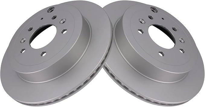 TRQ Rear Brake Rotor Set G Coated Vented Compatible with 2007-2012 Mazda CX-7