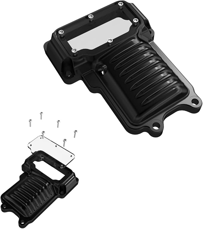 POWER JAMES Visible Transmission Top Cover Compatible with Harley Davidson 2008-2017 Dyna and Softail, 06-2017 Touring Models with Twin Cam (Black) (Black)