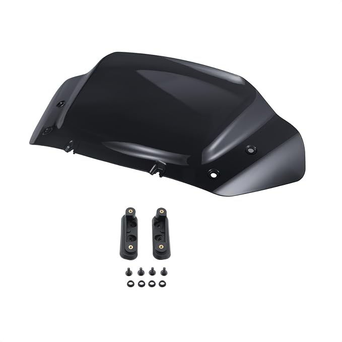 10" Wave Windshield Windscreen Wind Splitter Compatible for Harley Street Glide FLHX 2024-2025, CVO Street Glide FLHXSE 2023-2025, FLHXU 2025 (Black)