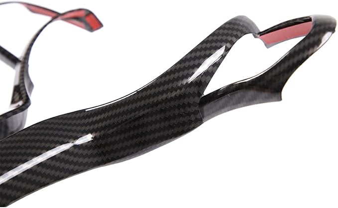 TINKI Car Steering Wheel Button Cover Trim Fit for BMW F20 F21 F22 F23 F30 F32 F33 F34 F36 F39 F15 F16 F80 F85 F86 M-Sport Interior Accessories, Only Fits for The Middle Hollow Version, Carbon Fiber