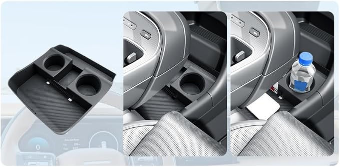 BIBIBO for 2026 Hyundai Palisade Center Console Organizer 2026 Hyundai Palisade Lower Center Console Organizer+ Insert Cup Holder& Wireless Charging Mats 2026 Palisade Console Insert Tray