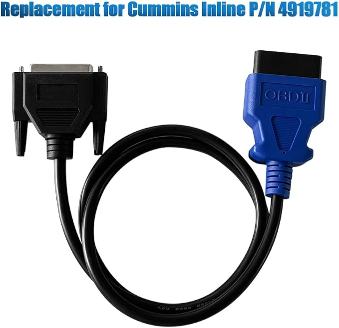 OBD2 J1962 Adapter 4919781 Cable for Cummins Inline 6 & 7 Diagnotic Scanner Tool Replacement for Cummins Inline P/N 4919781