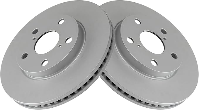 TRQ Front Brake Rotor Set G Coated Vented Compatible with 2010-2012 Lexus HS250h 2008-2015 Scion xB 2012-2017 Toyota Prius V 2006-2018 Toyota RAV4