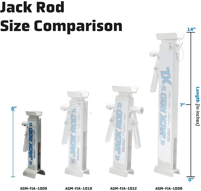 AGM Jack Rod, 3.5 Ton XL Locking Support Bar for Floor Jacks, Jack NOT Included, 24” Travel, 4.2 lb, Compact Jack Stand Alternative for Pickup Trucks & SUVs. Safer, Smarter Vehicle Support