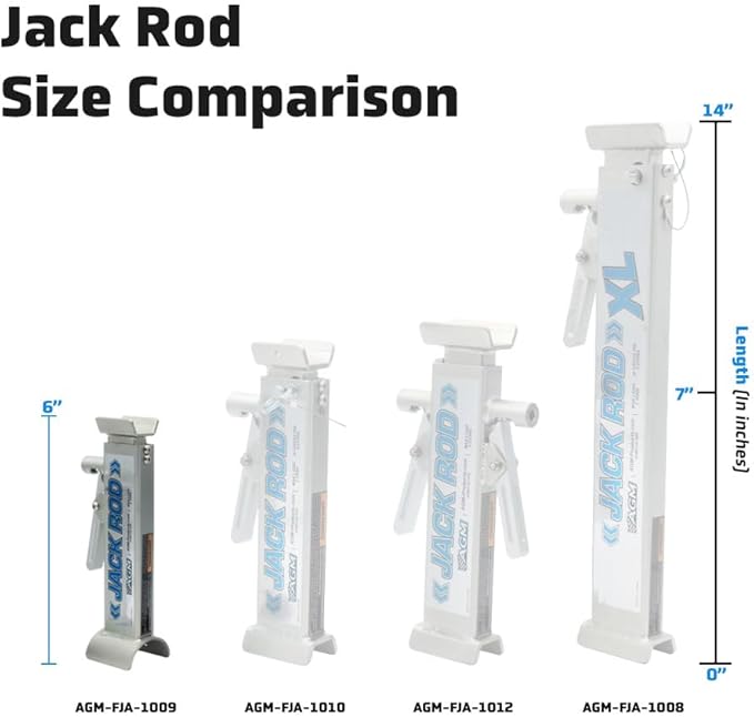 AGM Jack Rod, 3.5 Ton Dual Lever Locking Support Bar for Floor Jacks, Jack NOT Included, 14" Travel, 3.7 lb, Compact Jack Stand Alternative for Cars, SUVs, EVs, Safer, Vehicle Support