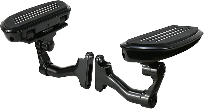 Adjustable Streamliner Passenger Footboard Floorboard with Mount Kit Fit for Harley Touring Road King Road Glide Street Glide Electra Glide 1993-2025 (Black)