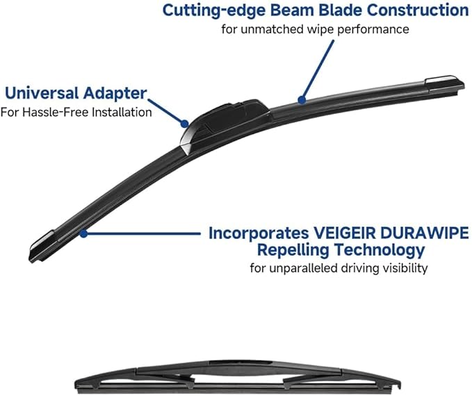 3 Pack Windshield Wiper Blades Compatible With 2009-2020 Honda Fit Original Factory Quality Front Rear Wipers Blade Set for My Car - 28" 14" 14"