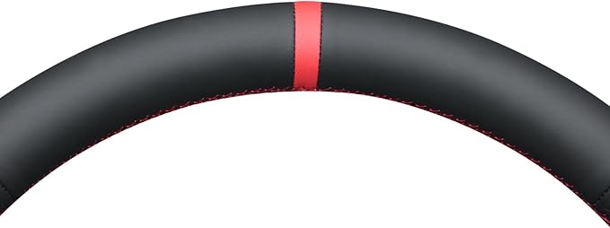 MEWANT DIY Black Smooth Geom Embossed Artificial Leather Steering Wheel Cover for Chevy Colorado ZR2 Bison 2023-2024