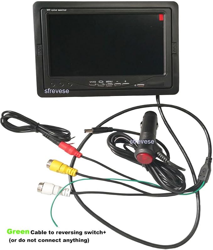 Vehicle Backup Camera and 7 inch Screen Monitor Kit + IR Night Vision Reverse Rear View Parking Camera System with 4 Pin 15m Cable for Bus RV Truck Trailer Camper Motorhome
