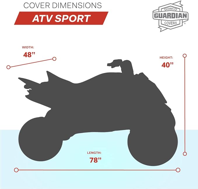 Dowco Guardian 26043-01 Indoor/Outdoor Water Resistant Reflective ATV Cover: Black, Universal Sport