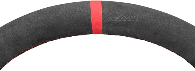 MEWANT Hand Stitch DIY Athsuede Steering Wheel Cover Wrap for Tesla Model 3 2017-2020 Car Interior