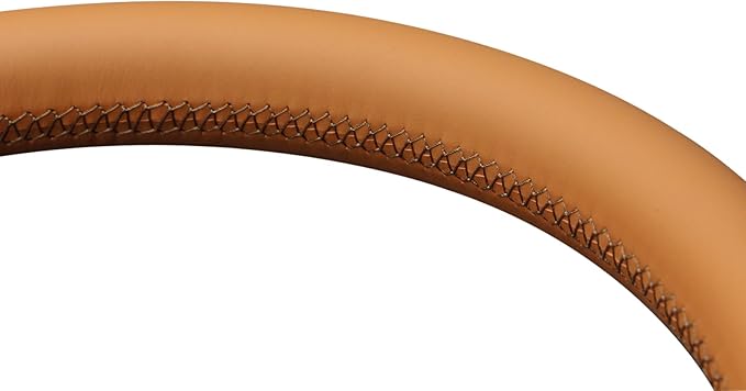 MEWANT Hand Sew Brown Artificial Leather Steering Wheel Cover for Dodge RAM 1500 2012-2018 1500 Classic 2500 3500 5500