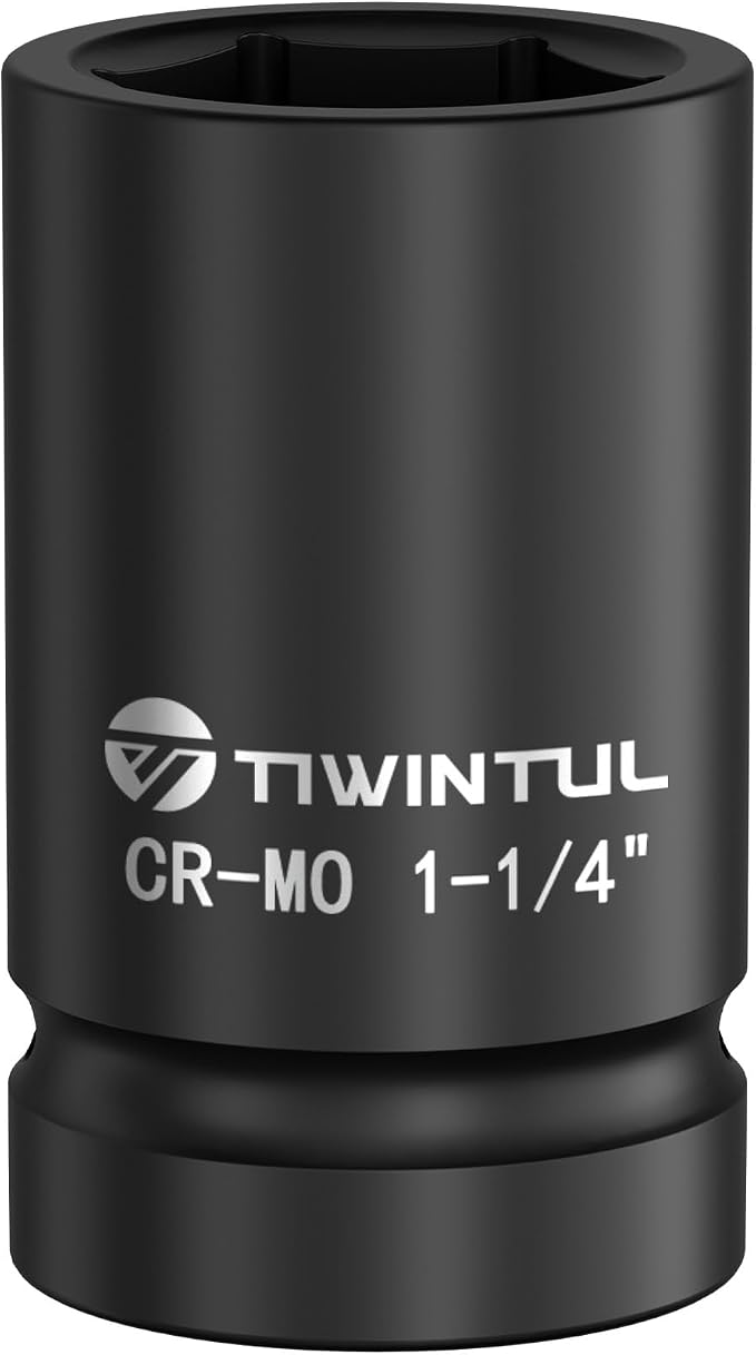 1-1/4” Impact Socket 1" Drive for Semi-Truck & Heavy Equipment | 6 Point Design, CR-MO, ANSI Certified, Heavy Duty Socket 1 Inch Drive for Mining & Construction, Farm Equipment Maintenance