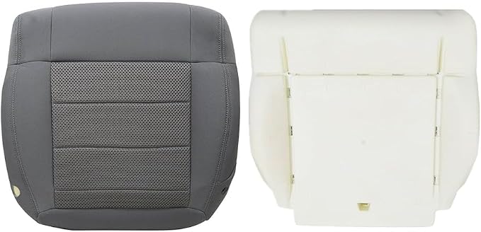 FZJDSD Gray Driver Side Bottom Cloth Replacement Seat Cover & Foam Cushion Compatible with Jeep Wrangler Sahara Rubicon 2008 2009 2010